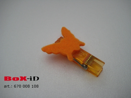 Butterfly felt with clip  : orange 30 mm (6pcs)